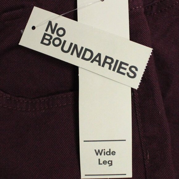 No Boundaries XXL (20) No Waist Wide Leg Baggy Burgundy Jeans - Picture 5 of 14